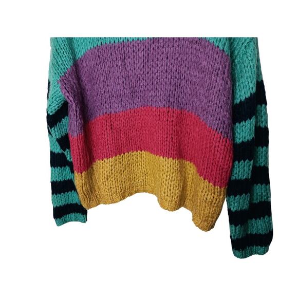 New with Tags Easel Soft Colorblock Knit Sweater Multicolor Striped Size L - Picture 6 of 9